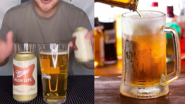 Viral Video of Correct Way of Pour Beer Put into Glass Netizens Reacts That
