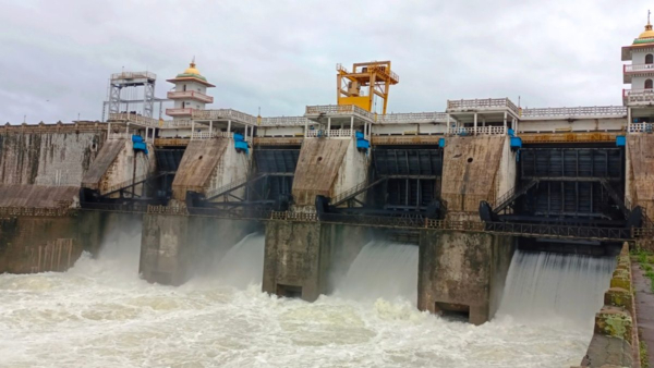 After Heavy Rain Inflow Kaveri Basin KRS and Kabini Dams on rise