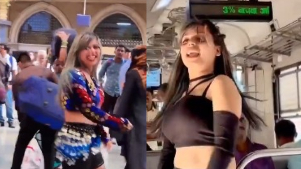 Woman Bhojpuri dance on train video viral