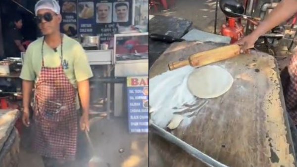 Viral Video A Dhabawala Making Paratha in Diesel at Chandigarh