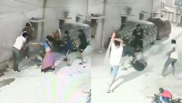 Viral Video Hyderabad Family and Pet Husky Attacked by Her Neighbor