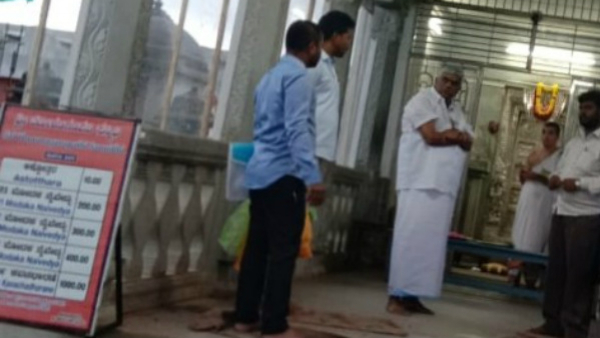 HD Revanna went to Venkateswara Swamy Temple in Bengaluru