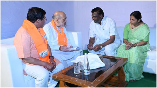 Neha Murder Case Family Members Meet Amit Shah in Hubballi