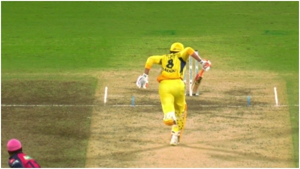 CSK vs RR Ravindra Jadeja Dismissed Obstructing The Field Video Viral