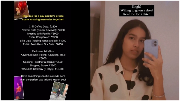 Indian Woman Shares Rate Chart on Instagram Offers Herself as Rental Girlfriend Indian Woman Shares Rate Chart on Instagram Offers Herself as Rental Girlfriend