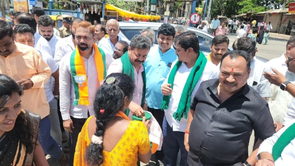 BJP protest in Davanagere against petrol and diesel price hike