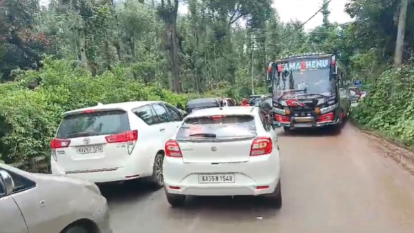 More Tourists Visit Chikkamagaluru Traffic Jam More Tourists Visit Chikkamagaluru Traffic Jam