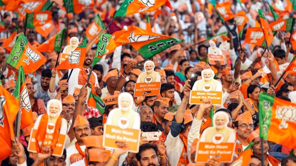 Exit poll results BJP plans political event to celebrate win Exit poll results BJP plans political event to celebrate win