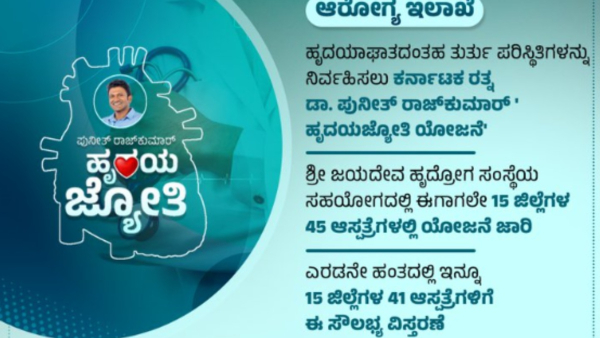 Puneeth Rajkumar Hrudaya Jyothi Scheme Successfully Implemented in Hospitals of 15 Districts Puneeth Rajkumar Hrudaya Jyothi Scheme Successfully Implemented in Hospitals of 15 Districts