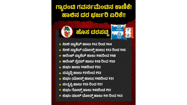 BJP And JDS Sarcastic Tweets Against The Congress Government For Raising The Price Of Milk