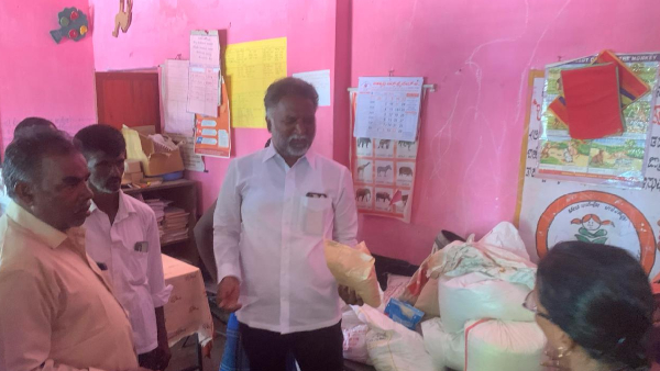 Poor quality foodstuff Storage in Kogganuru Anganwadi MLA Outrage Poor quality foodstuff Storage in Kogganuru Anganwadi MLA Outrage