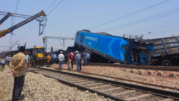 Train Accident Goods trains collided in Punjab 2 loco pilots injured