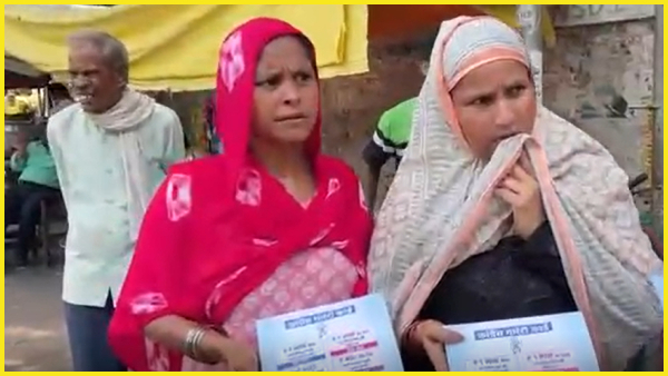 Women line up at Lucknow Congress office demanding guarantee card of Rs 1 lakh