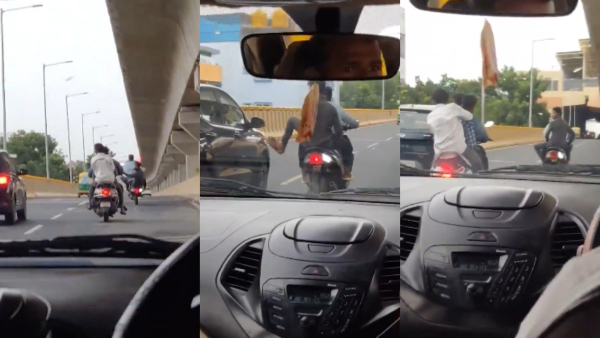 Bengaluru Road Rage on Silk Board Flyover Video Viral SG Palya Police Arrested 3 Bikers