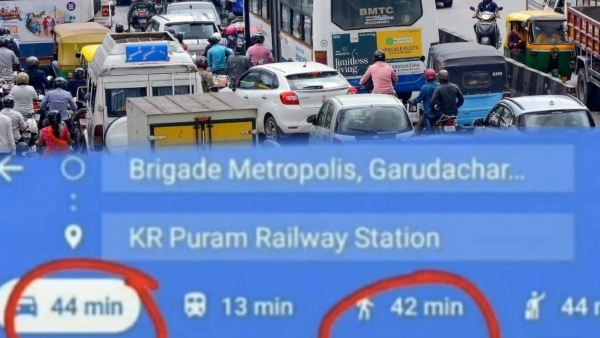 Google Maps Confirms Walking Often Faster Than Driving in Bengaluru s Infamous Traffic