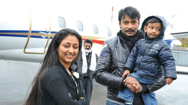 Darshan Thoogudeepa Son Manish tears after seeing his father Darshan s condition in jail