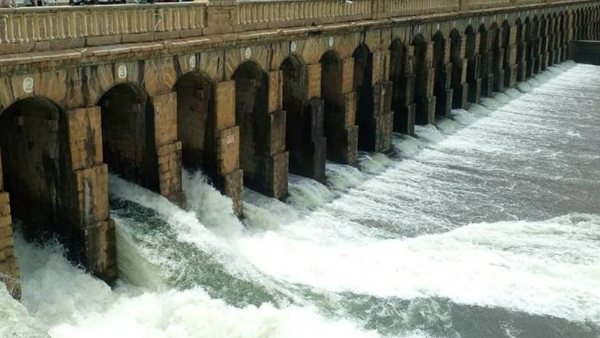 Inflow barrier of KRS Dam collapsed due to heavy rain