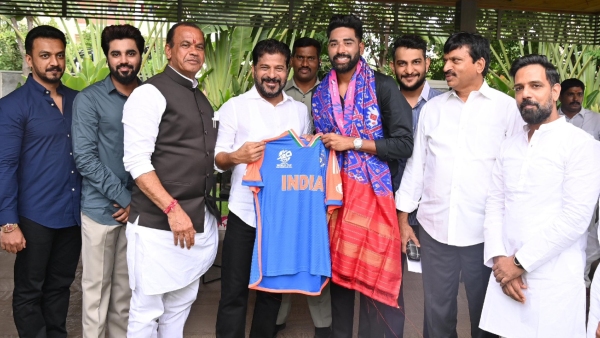 Mohammed Siraj Honoured with Govt Job and Land by Telangana CM