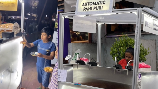 Automatic Pani Puri Vending Machine in Bengaluru Goes Viral Sparks Reactions