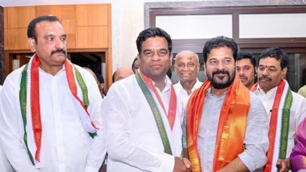 Six Bharat Rashtra Samithi BRS legislators joined the ruling Congress in Telangana