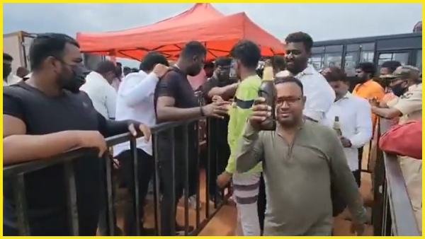 Alcohol distributed at BJP MP K Sudhakar s thanksgiving event for poll win