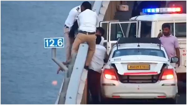 Driver and Police Save Woman on Mumbai s Atal Setu Bridge