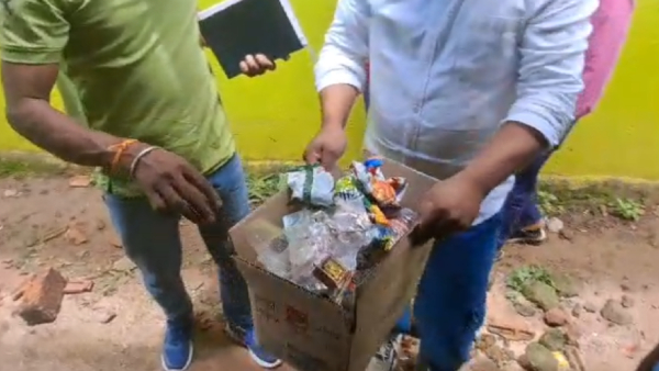 Chikkamagaluru Govt School campus drink party students teachers have to clean up Chikkamagaluru Govt School campus drink party students teachers have to clean up