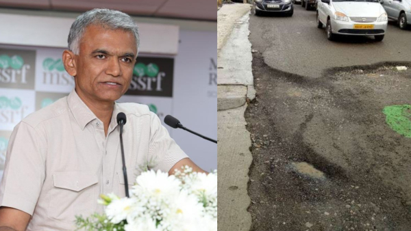 BJP R Ashok Outrage on Krishna Byre Gowda Pothole Repair Requesting Post