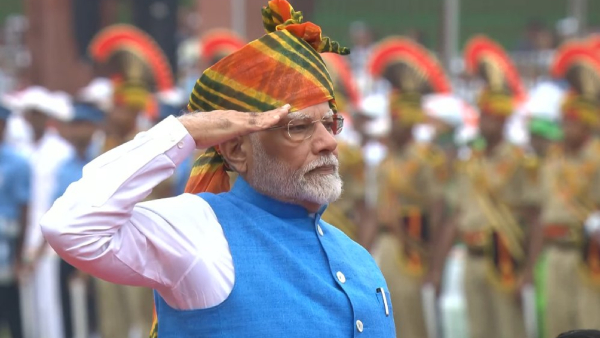 Modi showed his devotion to Lord Rama by wearing a special turban