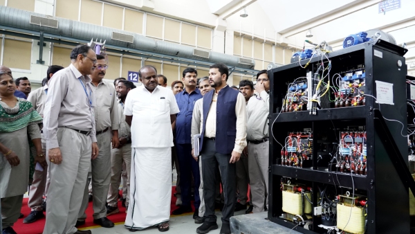 Union MinisterHD Kumaraswamy Visit To BHEL Electronics Unit In Bengaluru
