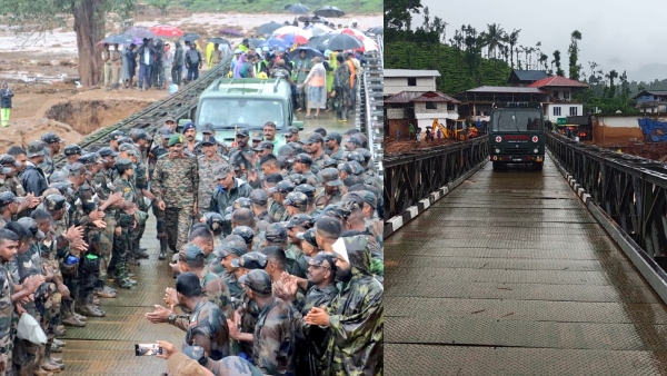 Indian Army Constructs 190-Foot Bailey Bridge in 31 Hours to Connect Landslide-Hit Villages in Wayanad Indian Army Constructs 190-Foot Bailey Bridge in 31 Hours to Connect Landslide-Hit Villages in Wayanad