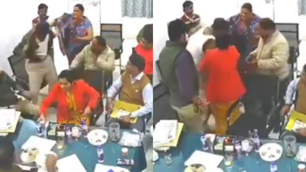 Video Viral of Cop Uniform Open after Argument With BJP Leader at Madha Pradesh