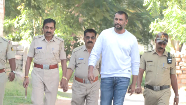 Darshan Thoogudeepa showing middle finger to Camera