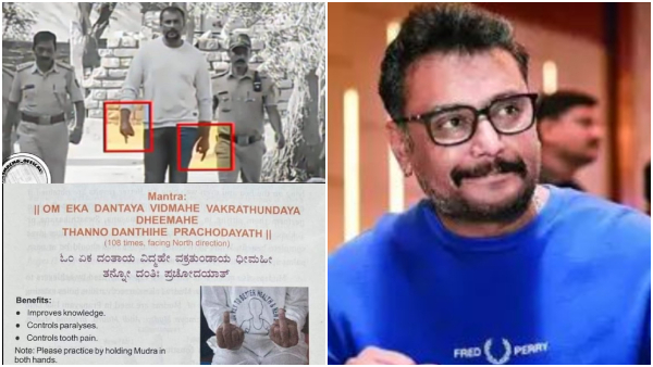 Fans defends Darshan shows fingers says its a yoga Mudra