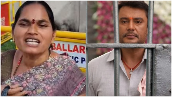Darshan Thogudeepa Lady fan drama in front of Ballari Jail