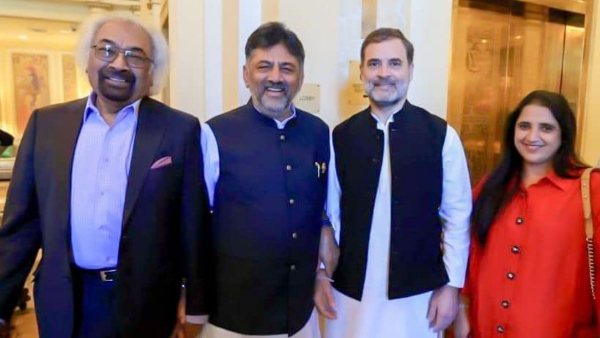 DK Shivakumar Meets Rahul Gandhi At America