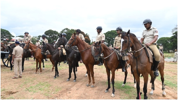 Cannon firing drill elephants jambu savari mysuru dasara