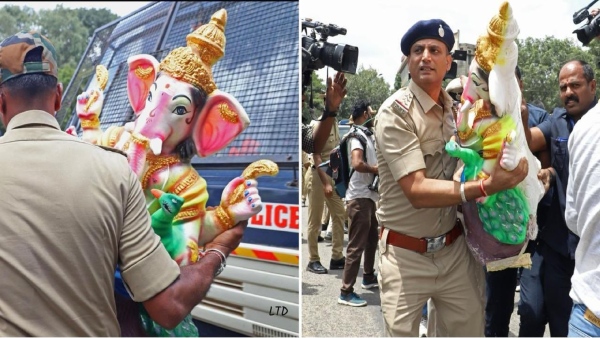 The Ganesha Idol Which Went Viral Has Been Dissolved By The Police