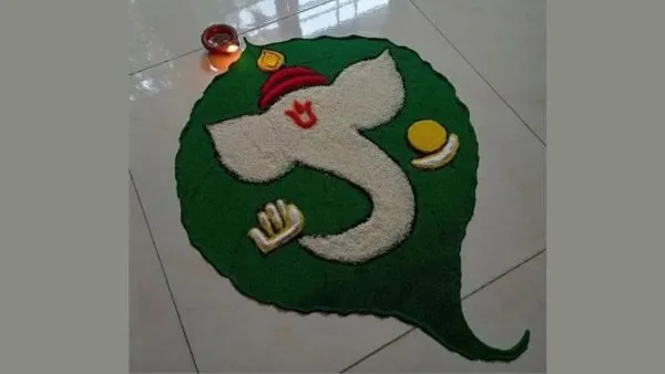 Ganesha chaturthi rangoli designs easy and beautiful eco friendly rangoli ideas in kannada