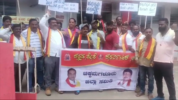 hindi imposition karnataka rakshana vedike protests against imposition of hindi across Karnataka