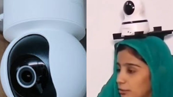 Viral Video Parents Adopted CCTV camera on young woman s head