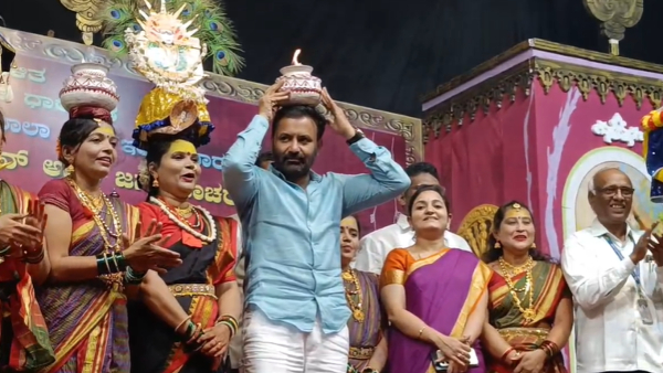 Teachers Day 2024 Minister Santosh Lad Step with Teacher at Dharwad