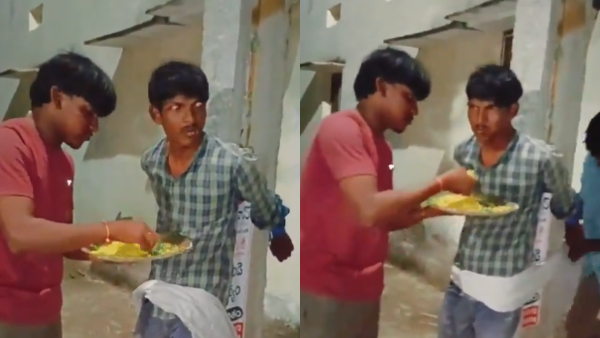 Viral Video Telangana Villagers Feed Thief Before Handing Him Over to Police