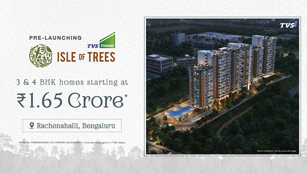 TVS Emerald Isle of Trees will be saling best Housing in Rachanahalli Bengaluru