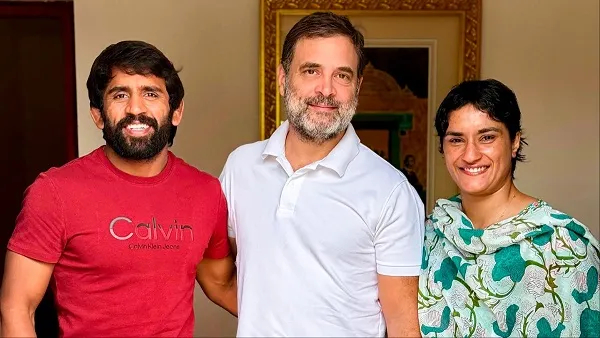 Wrestlers Bajrang Punia Vinesh Phogat join Congress ahead of Haryana assembly elections