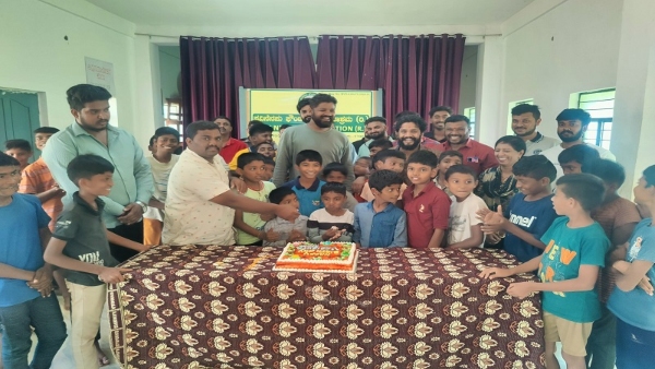 Actor Vasishta Simha Birthday Celebration At Mysore Sevashrama