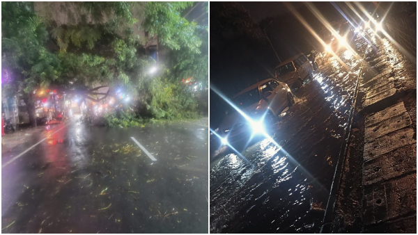 heavy rain in benguru affects traffic and waterlogging