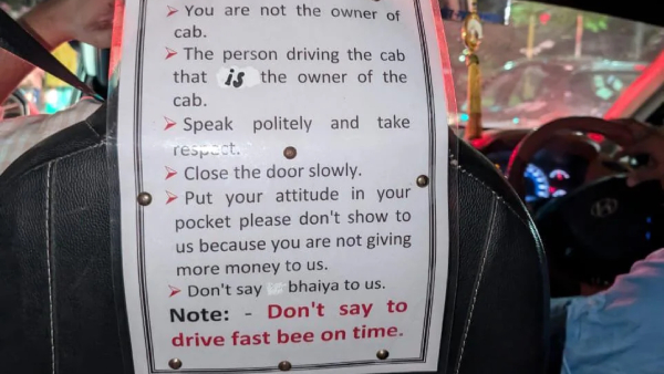 Dont Say Bhaiya Cab Driver 6 Strict Guidelines Goes Viral