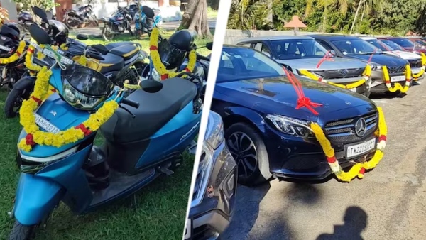 Chennai based company gifted cars and bikes to its employees for Diwali