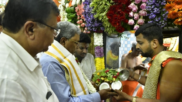 CM Siddaramaiah Visited Hasanamba Temple In Hassan District CM Siddaramaiah Visited Hasanamba Temple In Hassan District